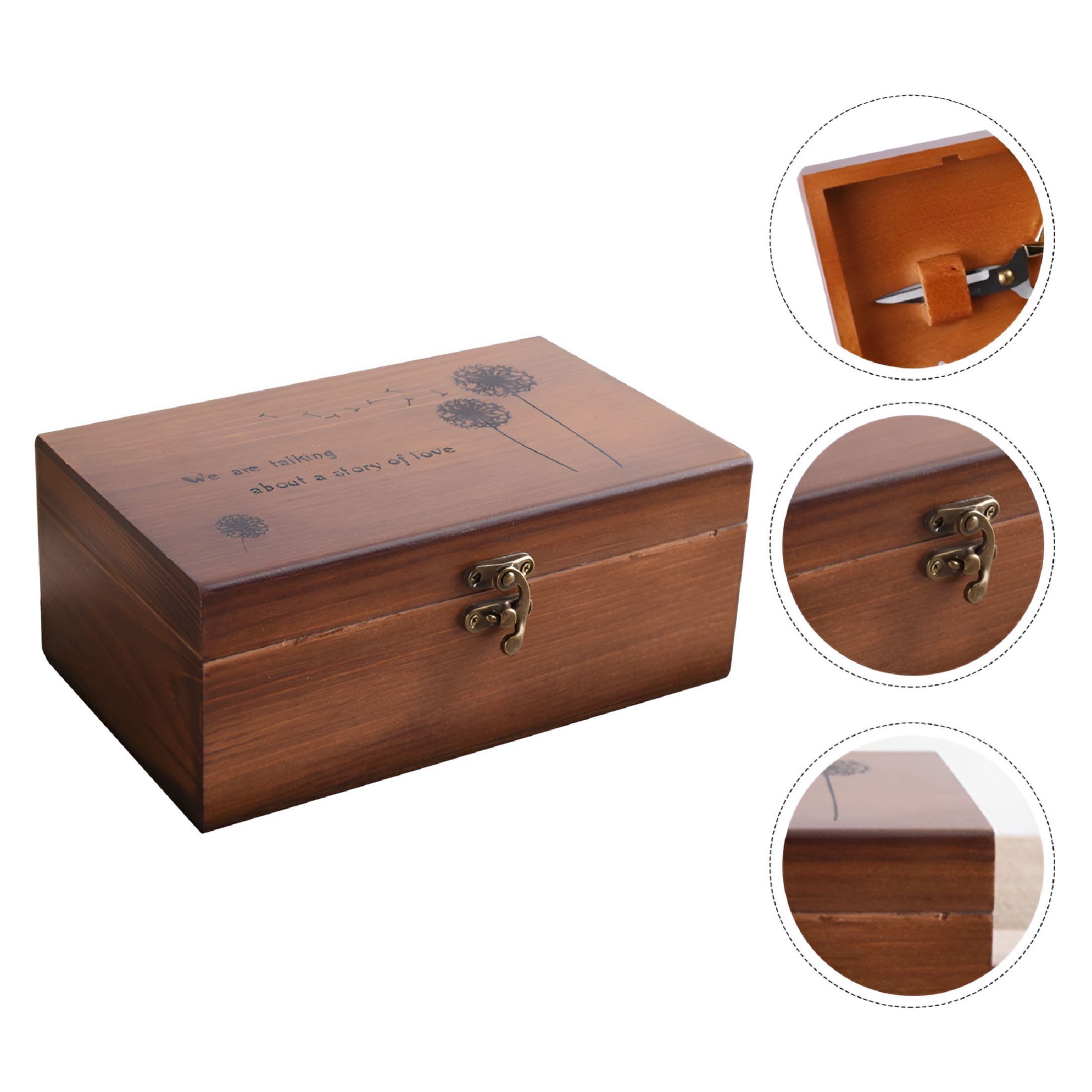 XIBUFE 2026 New Household Storage Container Sundries Storage Box Wooden Needlework Box, for Organizing Home Supplies, Sewing Kits, Craft Materials, Office Stationery, Small Tools.