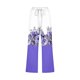 thumbnail image 4 of Pantalones Casuales de Mujer de Impresión Floral Cintura Elástica Suelta, Pantalones de Pierna Ancha Recta con Bolsillos, 4 of 5