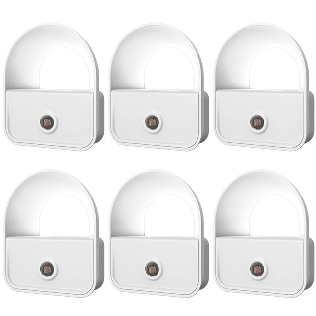 YRWXZYO Luz nocturna LED, luz nocturna enchufable en la pared, luces nocturnas con sensor inteligente de atardecer a amanecer, luz nocturna adecuada para dormitorio, baño, pasillo, cocina, escaleras,