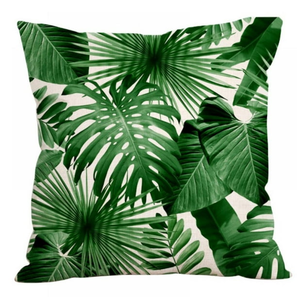 Tropical Throw Pillows Covers Decorative Palm Plant Leaf Pillow Case ...