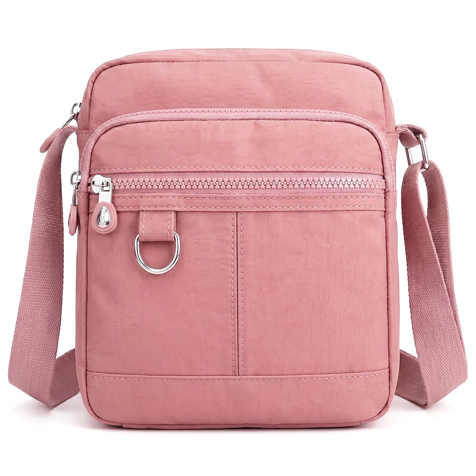 Women's crossbody bag, waterproof nylon shoulder wallet, messenger bag, Crossbody Bag Ladies Purses Fashion Tote Top Handle Satchel Beach Bag on Clearance(Pink)