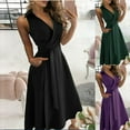 thumbnail image 1 of Robe d'Été Décontractée Sans Manches à Col en V à la Cheville pour Femmes 2022, 1 of 6
