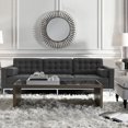 thumbnail image 2 of Inspired Home Victor Linen Sofa Button Tufted Mid-Century Chrome Legs, Grey, 2 of 9