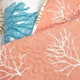 thumbnail image 4 of Lush Decor Coastal Reef Feather Quilt Blue/Coral 7Pc Set Full/Queen, 4 of 10