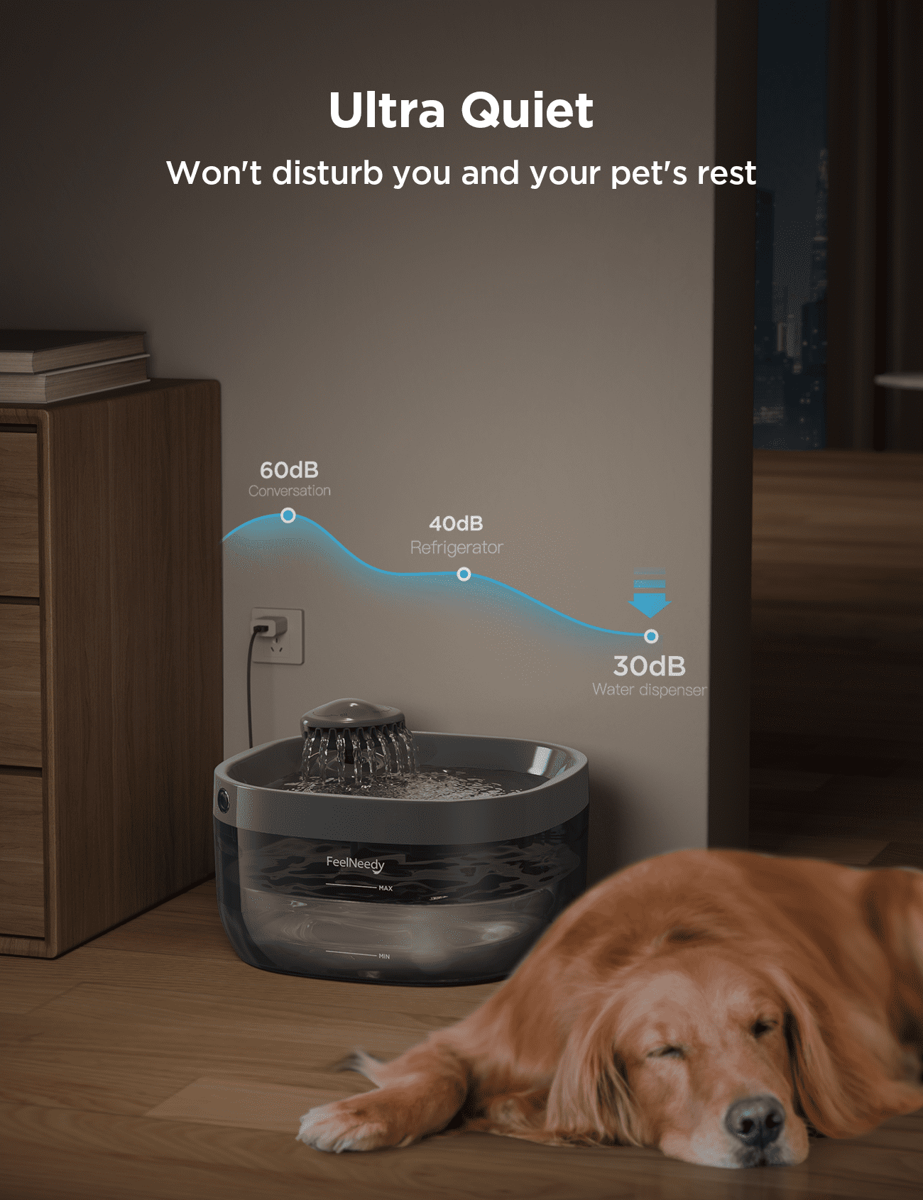 FeelNeedy 7L/237oz Pet Fountain, Large Dog Cat Water Fountain Dispenser with 2 Filters for Small/Medium/Large Dogs, Cats, Multiple Pets, Gray