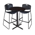 thumbnail image 6 of Cain 36" Round Caf� Table- Beige & 2 Zeng Stack Stools- Black, 6 of 7