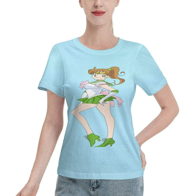 T-Shirt Basique à Manches Courtes pour Femmes Sailor Moon Makoto Kino