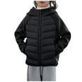 thumbnail image 1 of RXMEKW Veste Légère à Capuche pour Garçons, Haut Mi-Long avec Col Rabattu, 1 of 7