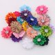 thumbnail image 5 of Xiao Hua 10 flores de cinta de satén para manualidades, flores de tela, margaritas con diamantes de imitación, cinta de satén para adornos, apliques, bricolaje, boda, beige, 5 of 5