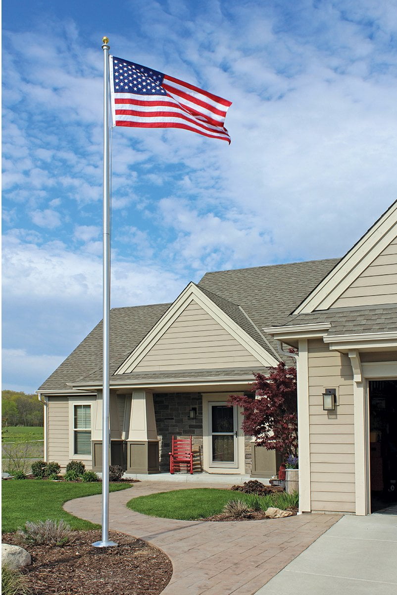 20 Ft. Commercial Grade Sectional Aluminum Flagpole - Walmart.com ...