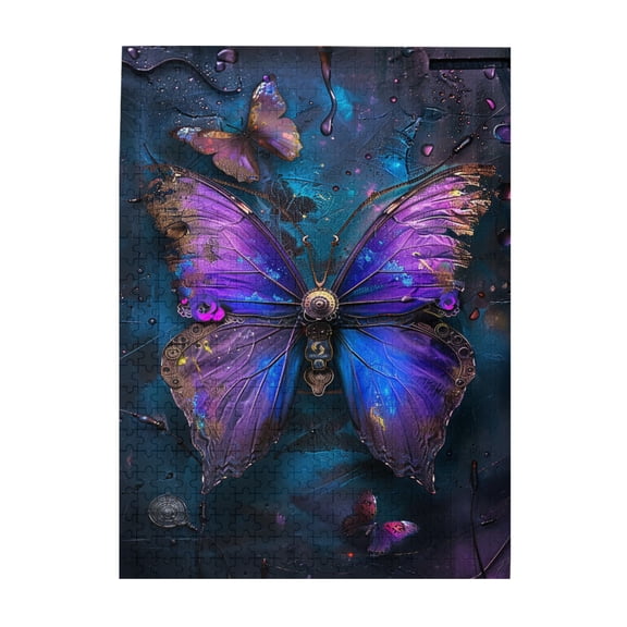 500 PCS Dreamy Butterfly - 500 Piece Charm Jigsaw Puzzles,Vibrant Colors Bring Extraordinary Visual Impact,Wonderful Imagination,Exquisite Butterfly Wooden Puzzle Game,Gifts For Friends And Family