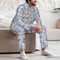 thumbnail image 7 of Naloa Rose Flowers Men’s Pajamas Set - Long Sleeve Button Down Sleep Shirt and Pajama Bottoms Sleepwear Set-X-Large, 7 of 7