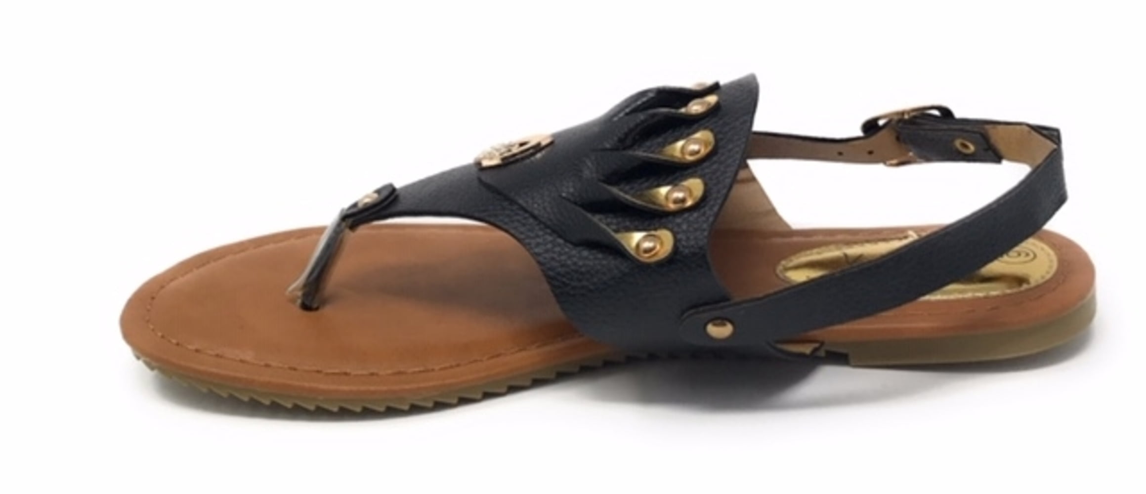 Victoria K Women's Gold Applique With Studs Sandals