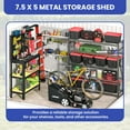 thumbnail image 4 of ModFusion 7.5x5 ft Storage Shed with Door, Reinforcement Metal Frame, Patio Tool House, White, 4 of 10