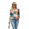 thumbnail image 4 of WIHOLL Women's 3/4 Sleeve Tops Dressy Casual Pleated Business Work Blouses Office Shirts, 4 of 11