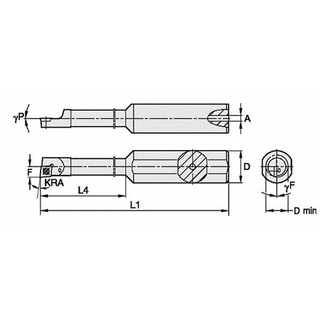

Widia Indexable Boring Bar 0.2850 Carbide CCBI2506251255R