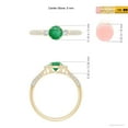 thumbnail image 4 of ANGARA Natural Three Stone Emerald and Diamond Ring in 14K Yellow Gold for Women (Size-5mm) | May Birthstone, Birthday, Anniversary, Jewelry Gift for Women | Natural Emerald Ring, 4 of 9