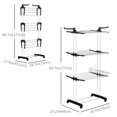 thumbnail image 3 of HOMCOM Foldable Clothes Drying Rack with 2 Side Wings and 4 Castors Black, 3 of 10