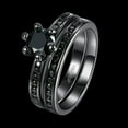 thumbnail image 2 of 18K Gold Plated Black Gun P Fashion Set Ring Aaa Zirconia Women B318, 2 of 7