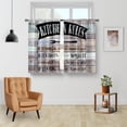 thumbnail image 2 of Wooden Barn Farmhouse Kitchen Curtains - Rustic Wood Country Retro Small Short Cafe Tier Curtains for Living Dining Room Farm Family Rules Window Drapes 24 Inch Length 2 Panels 28"x24", 2 of 5