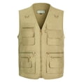thumbnail image 1 of Chaleco de primavera y otoño para hombre, chaleco de trabajo de pesca multibolsillos extra grande para personas de mediana edad y mayores, chaleco informal para exteriores, 1 of 6