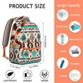 thumbnail image 6 of Handwoven Look Bohemian Rucksack - Roomy 17" Computer Compartment with Tribal Details | Durable School Backpack for University Students, Spacious Oxford Fabric Daypack for Textbooks & Binders, 6 of 6