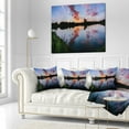 thumbnail image 2 of Designart Sunset Sky Mirrored in Lake Water - Landscape Printed Throw Pillow - 16x16, 2 of 4