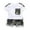 X130 White, variant on Outfit Sets For Boys 2 Piece Athleisure Set Crew Neck Short Sleeve Tee With Pocket Camo Shorts Breathable Daily Wear Kids Clothes Sets Size 18-24 Months Black