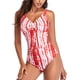 thumbnail image 1 of Traje de baño con cordón, delgado, sin espalda, encantador y cómodo traje de baño de una pieza para mujer, raya roja XL, 1 of 6