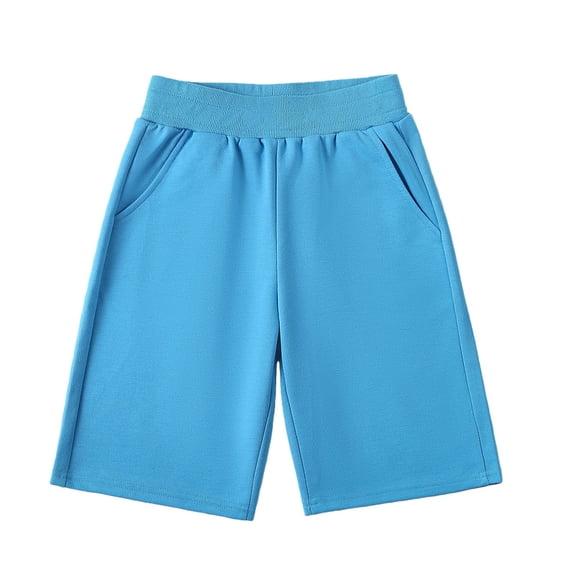 YunPes Girls Cotton Athletic Shorts Pull-On Elastic Waist Sports Shorts with Pockets Teen Kids Soccer Running Gym Workout Outfits