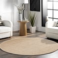 thumbnail image 6 of Delara Premium Handwoven 100% Jute Area Rug (6' Round), Natural Fiber Boucle Design, 0.25" Thick – Durable Rug for Living Room, Bedroom & Entryway, 6 of 7