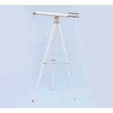 NauticalMart Floor Standing Telescope – 64” Height, Oil-Rubbed Bronze, 15x Magnification, Wooden Tripod