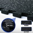 thumbnail image 5 of 0.56'' Thick 6 Pcs 24 Sq Ft Rubber Top Exercise Equipment Mats, High Density EVA Foam Mats with Rubber Top, Interlocking Gym Flooring for Home Gym, Protective Workout Mat, Black/Grey, 5 of 9
