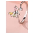 thumbnail image 4 of Anillos para mujer, regalos para mujer Anillo de diamantes con ajuste de gramo abierto y circonita recortada para mujer El anillo, 4 of 5