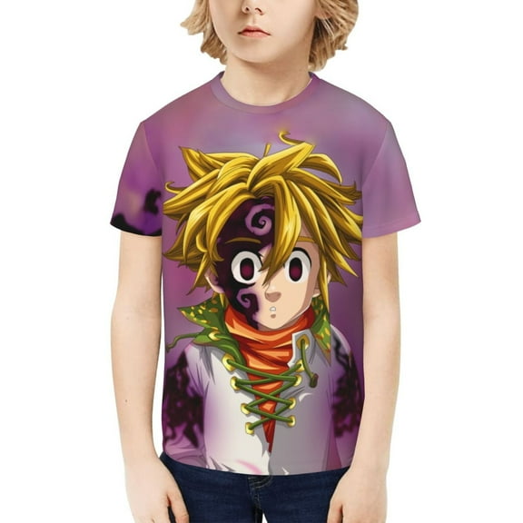 Nanatsu No Taizai The Seven Deadly Sins Kids T-Shirt 3d Printed Graphic T-Shirts Boys And Girls Short Sleeve Shirts For Youth Kids X-Small