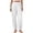 White, variant on Only Moment Summer Clothes Women Cotton and Linen/Wash Water Wrinkled Cloth with Pockets High Waist Adjustable Knot Loose Casual Trousers Business Work Casual Pants Black,L