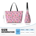 thumbnail image 4 of Pofeuu pink Holiday Joy Print Beach Bag,Waterproof Sandproof Beach Tote Bag, Large Capacity Foldable Beach Bags for Women, 4 of 7