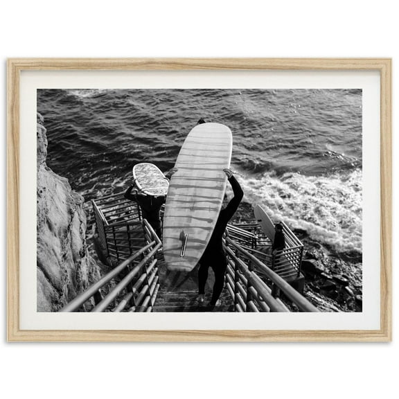 Fine Art Surf Print Black And White Print, Coastal Chic Wall Decor, Ocean Beach, Sunset Cliffs, San Diego, California Photography Wall Art, Modern Wall Decor, 8x12 UNFRAMED