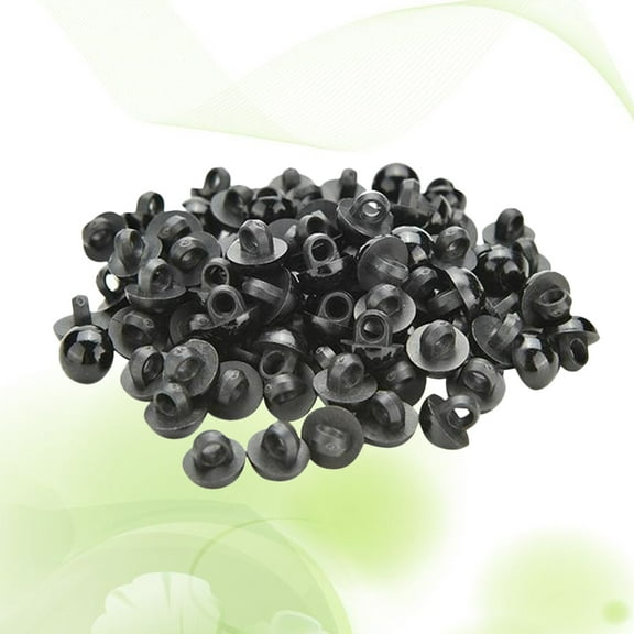 Supvox Small Craft Buttons Round Buttons Black Resin 100Pcs
