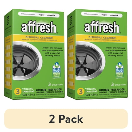 (2 pack) Affresh Garbage Disposal Cleaner, Removes Odor-Causing Residues, 3 Tablets