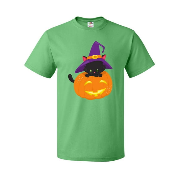Inktastic Black Cat, Pumpkin, Cat With Witch Hat, Halloween T-Shirt