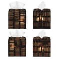 thumbnail image 2 of Balery Bookshelves Porta Pañuelos de Cuero con Estampado – Funda Moderna Cuadrada para Caja de Pañuelos, Dispensador 5x5x5'', 2 of 7