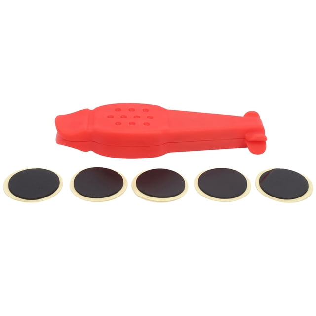 Bicycle Tire Puncture Repair Kit Bike Tire Lever Set Tyre PatchesLevers Rasp Tool(Red )