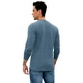 thumbnail image 4 of JWD Mens Henley Long Sleeve T-Shirt Cotton Casual Shirt US XX-Large VG Blue, 4 of 4