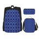 thumbnail image 1 of Balery Blue Gold Grid Lantern Shapes Mochila escolar 3 en 1 para niños: mochila resistente con lonchera térmica y estuche para lápices. Mochila escolar para niños y niñas., 1 of 7