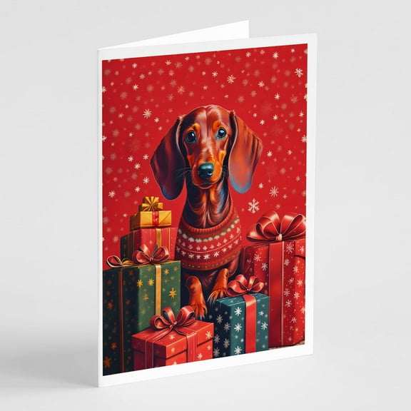 Dachshund Holiday Christmas Greeting Cards Pack of 8 7 in x 5 in