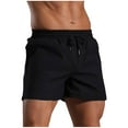 thumbnail image 4 of Afuyipoi Men's Running Shorts, Elastic Waist 3-Inch Quick Dry Outdoor Shorts with Mesh Lined Black L, 4 of 5