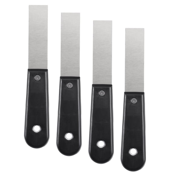 Uxcell 1" Stainless Steel Plate Black Handle Putty Scraper 4Pcs