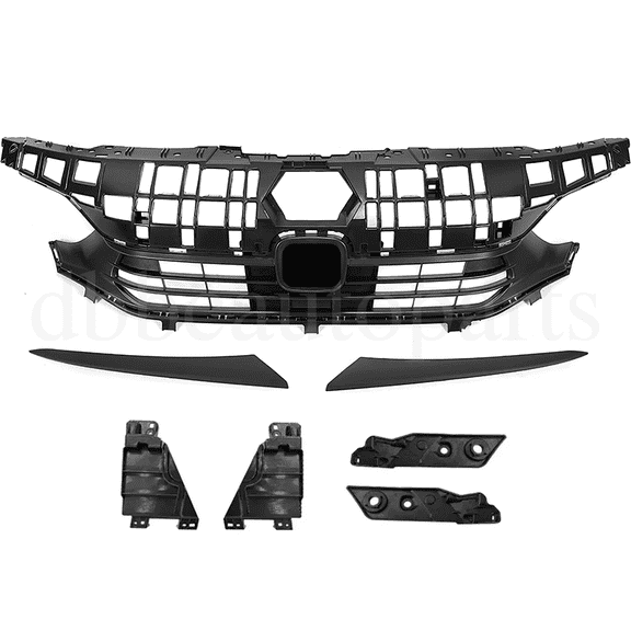 For 2022-2024 Honda Civic Sedan 4Door Black Front Bumper Upper Grill Grille Kit