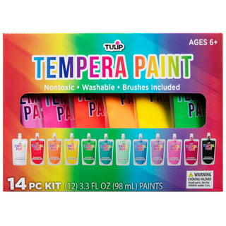 Crayola Artista II Washable Tempera Paints, Pint, Assorted Colors, Set of 12